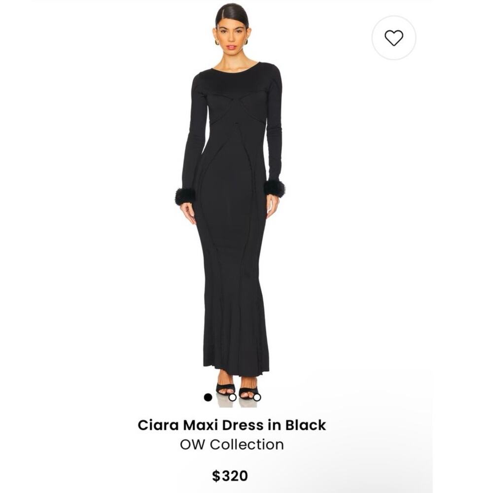 NWT Ciara Maxi Dress OW Collection Fur Trim Aspen Small Revolve